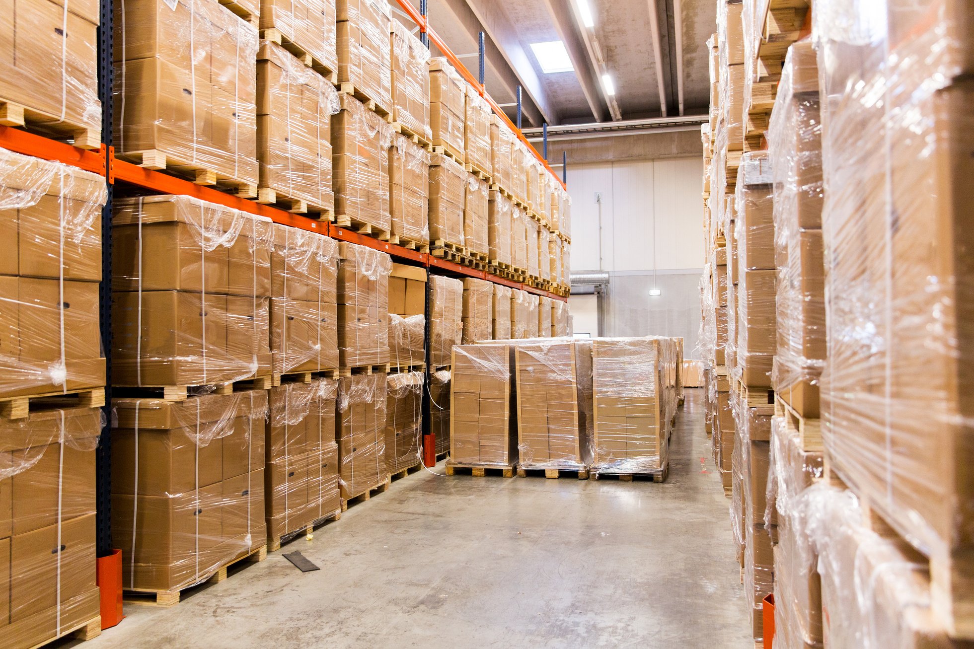 Cargo Boxes Storing at Warehouse 